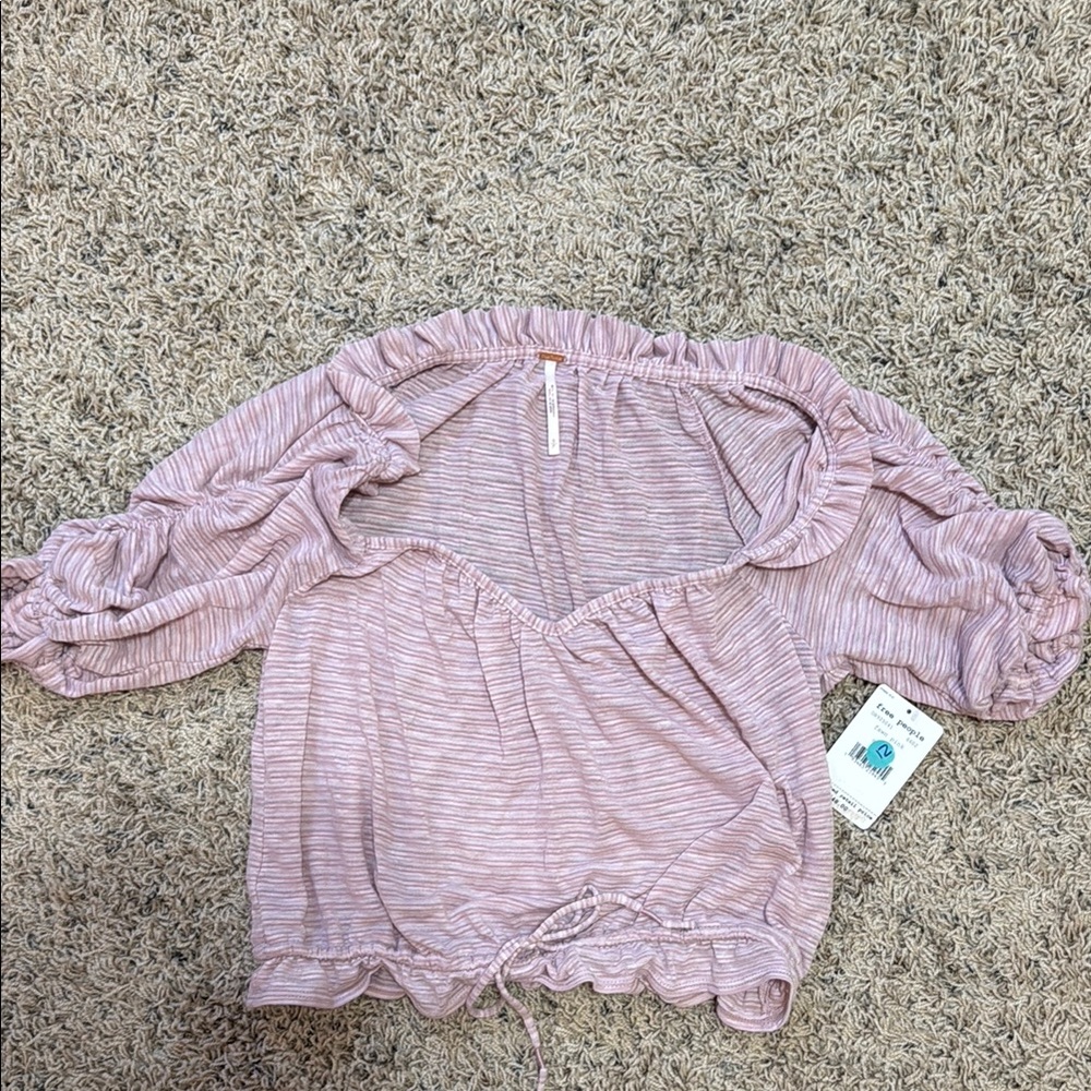 Free People Lavender Off-Shoulder Top‎ size small NWT boho cottagecore purple